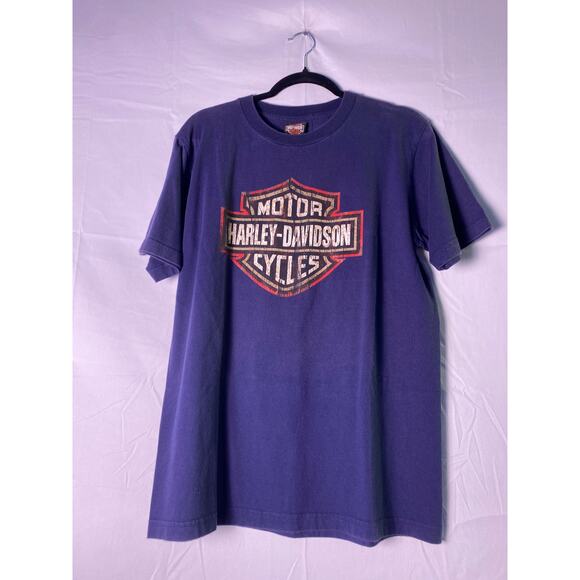 Harley Davidson Motorcycles INDYWEST Plainfield, Indiana Navy Blue Shirt Large - Picture 1 of 2